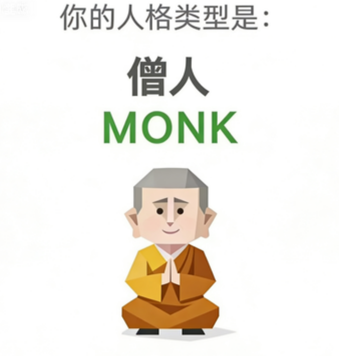 MONK 僧人 人格详解 · 15 维度与相性 | SBTI 测试